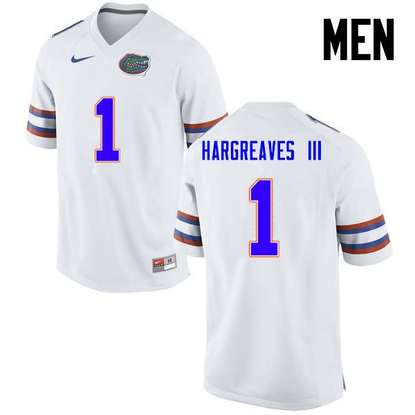 Men's NCAA Florida Gators Vernon Hargreaves III #1 Stitched Authentic Nike White College Football Jersey UGP4265RJ